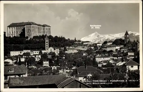 Ak Rivoli Torinese Piemonte, Panorama e Veduta del Rocciamelone