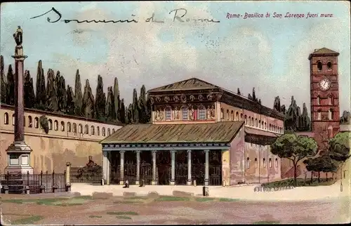 Ak Roma Rom Lazio, Basilica de San Lorenzo fucri mura