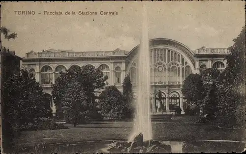 Ak Torino Turin Piemonte, Facciata della Stazione Centrale