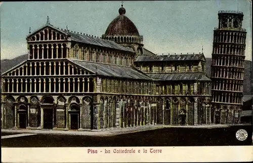 Ak Pisa Toscana, La Cattedrale e la Torre, Schiefer Turm