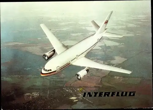 Ak Deutsches Passagierflugzeug, Interflug, Airbus A 310
