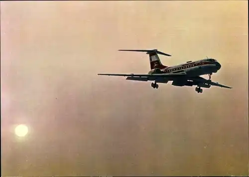 Ak Deutsches Passagierflugzeug, Interflug, Turbinenluftstrahlverkehrsflugzeug, Tupolew Tu-134a