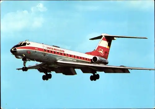 Ak Dt. Passagierflugzeug Tupolew TU-134 Interflug, Turbinenluftstrahlverkehrsflugzeug