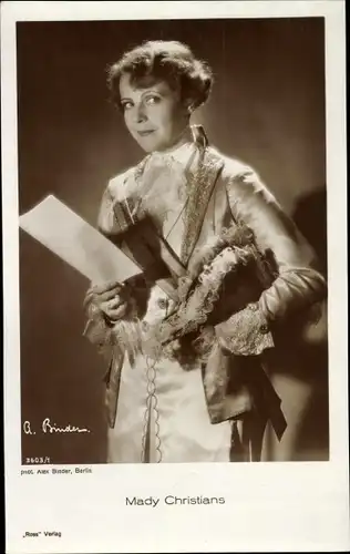 Ak Schauspielerin Mady Christians, Portrait