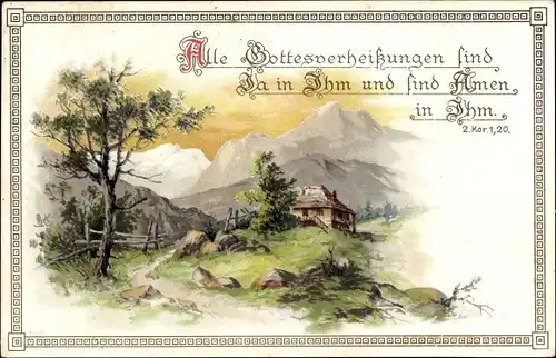 Litho Alle Gottesverheißungen sind Ja in Ihm und sind Almen in Ihm, 2. Kor. 1, 20