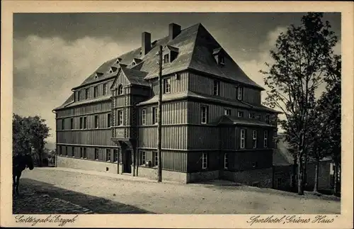 Ak Boží Dar Gottesgab Erzgebirge Reg. Karlsbad, Sporthotel Grünes Haus