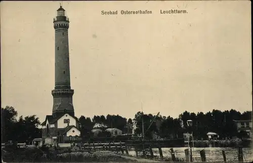 Ak Chorzelin Osternothafen Świnoujście Swinemünde Pommern, Leuchtturm