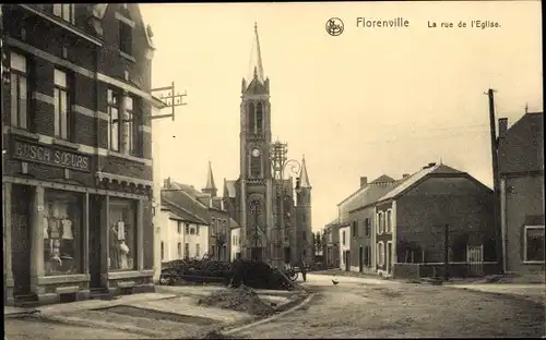 Ak Florenville Wallonien Luxemburg, La rue de l'Eglise