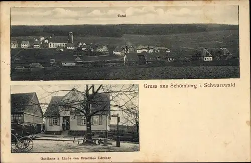 Ak Schömberg im Schwarzwald Württemberg, Gasthaus zur Linde, Totalansicht