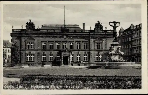 Ak Görlitz in der Lausitz, Hindenburg-Pfalz mit Hauptpost