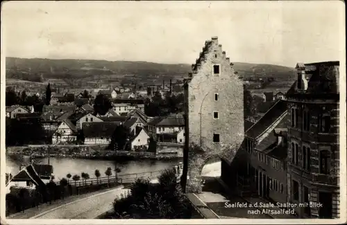 Ak Saalfeld Saale, Saaltor mit Blick nach Altsaalfeld