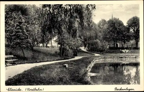 Ak Glienicke Nordbahn in Brandenburg, Partie in den Parkanlagen