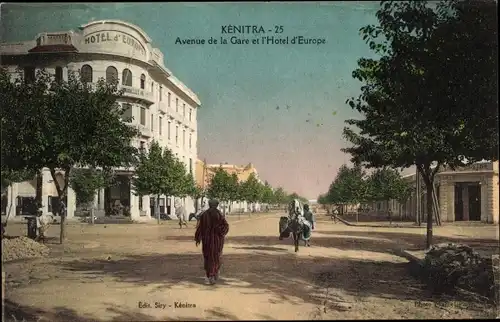 Ak Kenitra Marokko, Avenue de la Gare et l'Hotel d'Europe