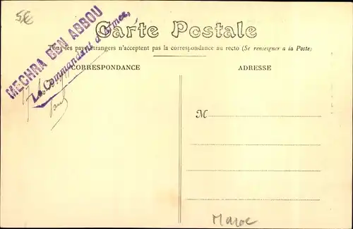 Ak Mechra-Ben-Abou Marokko, Vue Generale du Poste