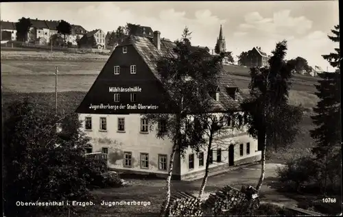 Ak Oberwiesenthal im Erzgebirge, Jugendherberge, Mühlhänselmühle