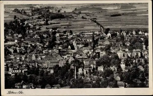 Ak Löbau in Sachsen, Blick vom Löbauer Berg, Ortsansicht