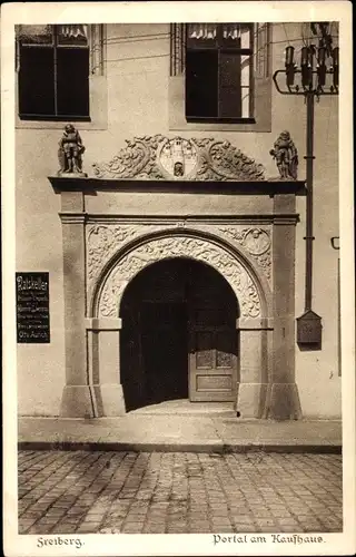 Ak Freiberg in Sachsen,  Portal am Kaufhaus