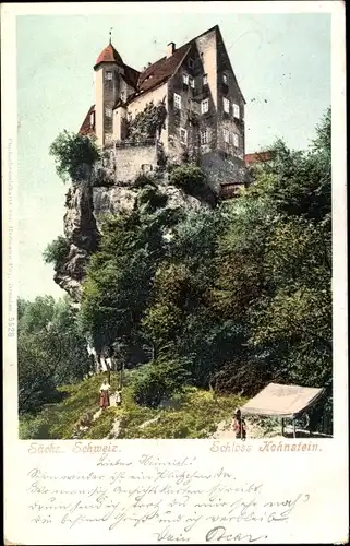 Ak Hohnstein in der Sächsischen Schweiz, Blick auf das Schloss