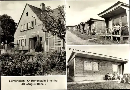 Ak Lichtenstein Hohenstein Ernstthal in Sachsen, JH August Bebel, Bungalowsiedlung Freundschaft