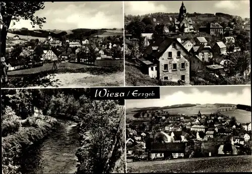 Ak Wiesa Thermalbad Wiesenbad Erzgebirge, Ortsansichten, Kirche