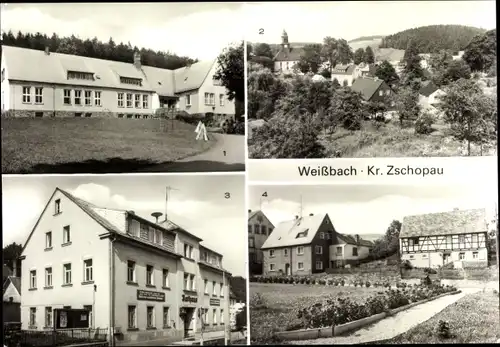 Ak Weißbach Amtsberg im Erzgebirge, Kindergarten, Teilansicht, Rathaus, Am Park