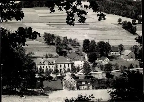 Ak Hopfgarten Großolbersdorf im Erzgebirge, Blick vom Berg auf den Ort