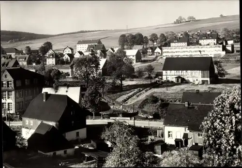 Ak Neudorf Sehmatal im Erzgebirge, Panorama mit neuer Schule