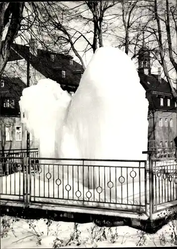 Ak Scheibenberg im Erzgebirge, vereister Brunnen