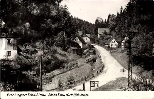 Foto Ak Räumicht Saupsdorf Sebnitz in Sachsen, Straßenpartie