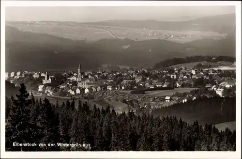 Ak Eibenstock im Erzgebirge Sachsen, Totale von der Wintergrün aus