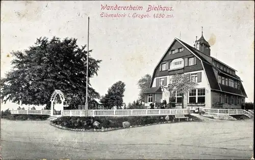 Ak Eibenstock Erzgebirge, Wandererheim Bielhaus