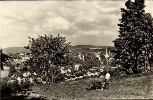 Ak Eibenstock im Erzgebirge Sachsen, Ortsansicht mit Kirche