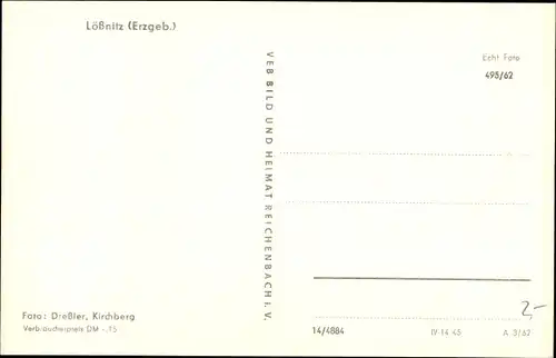 Ak Lößnitz im Erzgebirge Sachsen, Ortsansicht mit Kirche