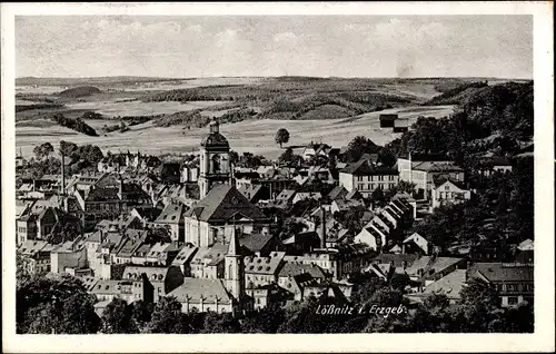 Ak Lößnitz im Erzgebirge Sachsen, Blick auf den Ort mit Umgebung