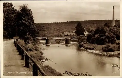 Ak Dreiwerden Rossau Mittelsachsen, Zschopautal, Brücke