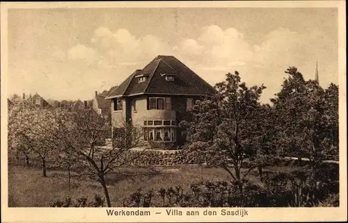 Ak Werkendam Nordbrabant, Villa aan den Sasdijk