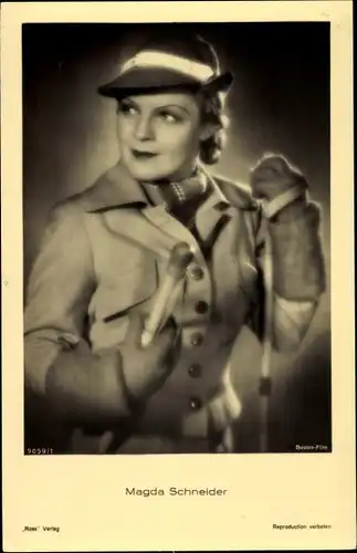 Ak Schauspielerin Magda Schneider, Seitenportrait, Ross Verlag 6580/1
