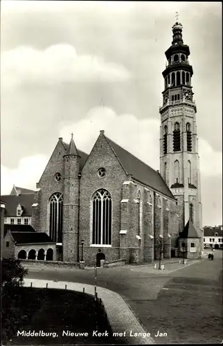 Ak Middelburg Zeeland Niederlande, Nieuwe Kerk met Lange Jan