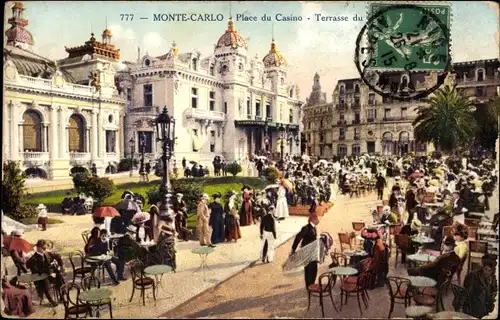 Ak Monte Carlo Monaco, Place du Casino, Terrasse