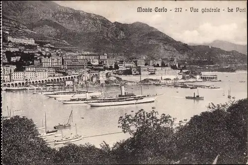 Ak Monte Carlo Monaco, Vue generale, Le Port