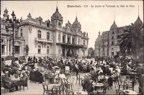 Ak Monte Carlo Monaco, Le Casino et Terrasses du Cafe de Paris