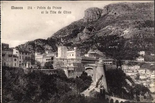 Ak Monaco, Palais du Prince et la Tete de Chien