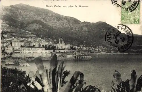 Ak Monte Carlo Monaco, vue prise de Monaco