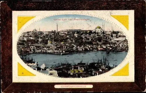Präge Passepartout Ak Konstantinopel Istanbul Türkei, Corne d'or, Vue générale