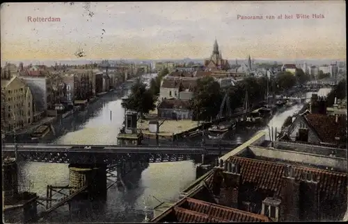 Ak Rotterdam Südholland Niederlande, Panorama vanaf het Witte Huis