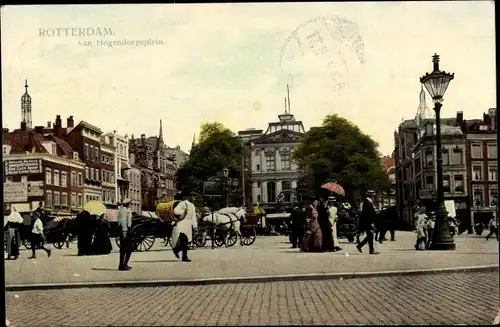 Ak Rotterdam Südholland Niederlande, Van Hogendorpsplein, Platz