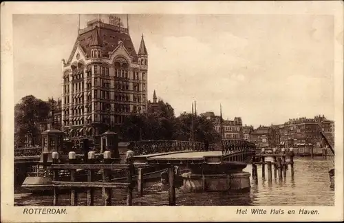 Ak Rotterdam Südholland Niederlande, Het Witte Huis en Haven