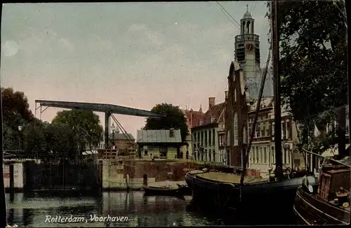 Ak Rotterdam Südholland Niederlande, Voorhaven, kerk