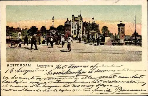 Ak Rotterdam Südholland Niederlande, Leeuwenbrug