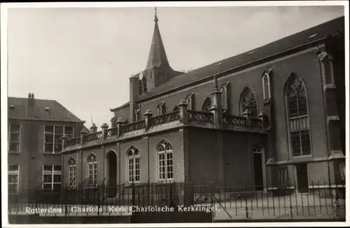 Foto Ak Charlois Rotterdam Südholland Niederlande, Kerk, Charloische Kerksingel, Kirche Außenansicht